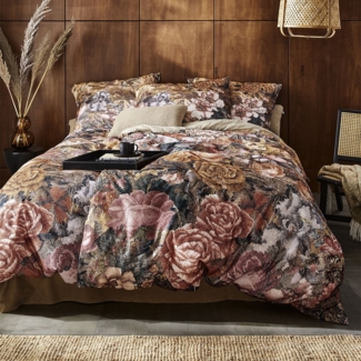 Irisette Zobel Flausch Cotton Bettwäsche 135x200 Rosen Wende kupfer terra 8873-50
