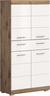 INOSIGN Midischrank Siena, Breite 74cm, 4 Türen, 1 Schubkasten, 4 Fächer, MDF-Front in verschiedenen Farben erhältlich, Badmöbel, Badschrank, Schrank, Bad