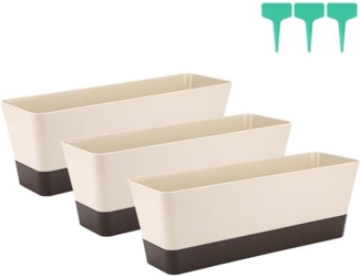 Rechteckiger Blumenkasten Kunststoff Sukkulenten Veilchen 30,5cm 3 Stück