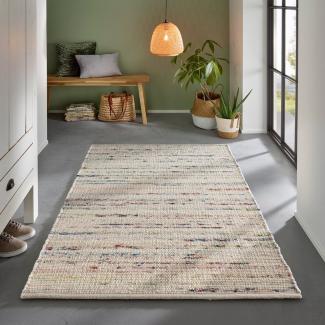 TaCa Home Wollteppich Wollteppich frei von Mottenschutzmitteln, rechteckig, Höhe: 10 mm, nachhaltige Schurwolle Wohnzimmer Schlafzimmer, Multi - 70 x 130 cm