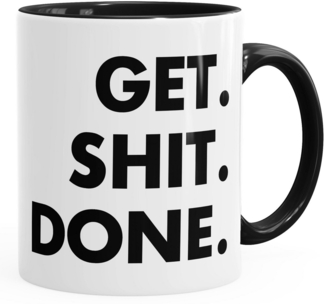 MoonWorks Tasse Kaffee-Tasse mit Spruch Get Shit Done, Keramik