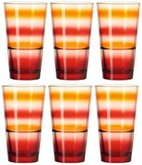 LEONARDO Cocktailglas Leonardo Trinkglas Becher Event Rot Orange (6er-Set)