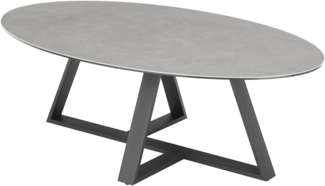 Couchtisch >ELBING< in grau, Glas-Keramik / Metall - 120x38x70cm (BxHxT)