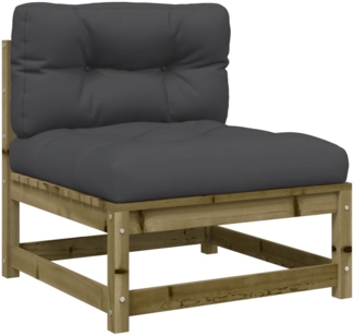 vidaXL Gartensofa ohne Armlehnen mit Kissen Kiefernholz Imprägniert 838084