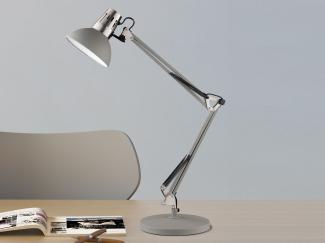 FISCHER & HONSEL LED Schreibtischlampe, mit Klemmfunktion, LED wechselbar, Warmweiß, 2in1 Klemmleuchte Grau, Retro Design Arbeitsplatzleuchte 74,5cm groß