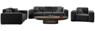 Sofaset Designersofa CESINA 3-2-1 in Stoff Perfect Harmony Anthrazit