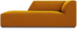 Micadoni Samtstoff Recamiere Links Ruby | Bezug Yellow | Beinfarbe Black Plastic