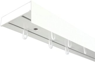 SN DECO GROUP Gardinenschiene Vorhangschiene SH (1) mit Blende 5 cm, 2-läufig, Fixmaß, mit Bohren, verschraubt, Kunststoff