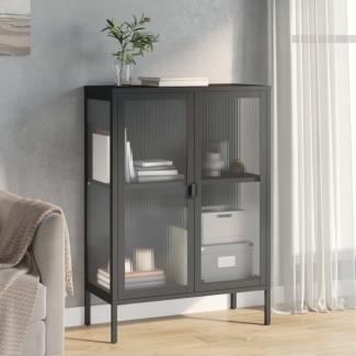 vidaXL Sideboard Schwarz 75x35x105 cm Glas und Stahl 353003