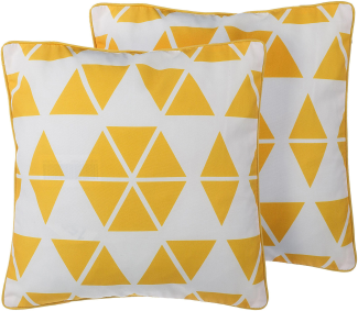 Kissen 2er Set Geometrisches Muster PANSY 45 x 45 cm Gelb