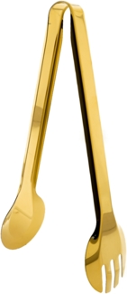 Servierzange aus Edelstahl ideal für Grillgut, Salate oder Gebäck, 24 cm, Gold