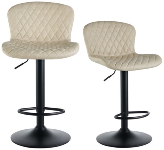 JYMTOM Barhocker mit Kunstleder, gepolsterter Sitzfläche und Rückenlehne (2 St), höhenverstellbar, 360° drehbar, für Bar, Küche, Bistro geeignet