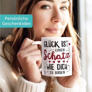 SpecialMe Tasse Kaffee-Tasse Glück ist einen Schatz wie dich zu haben Geschenk Liebe, Keramik