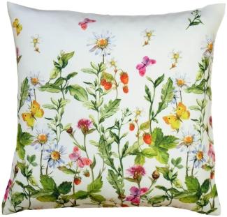 matches21 HOME & HOBBY Kissenbezüge Kissen-Bezug Blumenwiese bunt 40x40 cm, (1 Stück), Wohnzimmer Kissen-Hülle als Deko-Kissen Zier-Kissen Sofa-Kissen