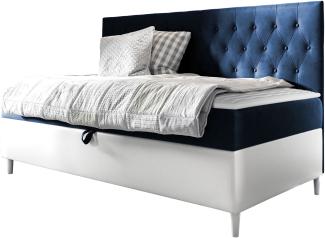 Boxspringbett 'Lenda Junior 2' blau 90 x 200 cm