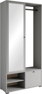 INOSIGN Garderobenschrank DINO Kompaktgarderobe, Garderoben-Set DINO Mit Spiegel und Kleiderstange, 90 cm breit, Türanschlag wechselbar