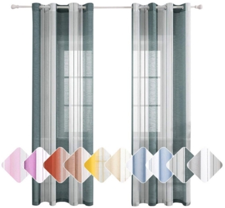 BYSURE Vorhang Gestreift Voile Vorhänge (2 St), Ösen, halbtransparent, Voile, Bestseller, Stores Gardinen, gestreift Muster, moderner Wohnzimmer