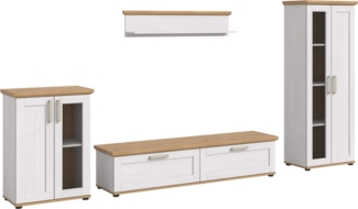 Home affaire Wohnwand Cosenza, (Set, 4-St), Cosenza, Breite: 336 cm,2xVitrine,Lowboard, Wandboard