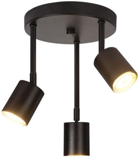 ZMH Deckenstrahler schwarz 3-flammig LED GU10 350° verstellbar