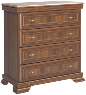 Feldmann-Wohnen Schubkastenkommode Kora (4 Schubladen, 1 St, klassisch elegante Optik, Metallgriffe, MDF-Aufleistung), 86x45x96cm Samoa King braun