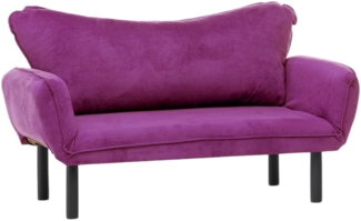 Dmora 2-Sitzer SchlafsofaMindulle, Verwandelbares Sofa, Lineare Stoffstruktur, Schlafsessel mit Stauraum, 140x65 h70 cm, Lila