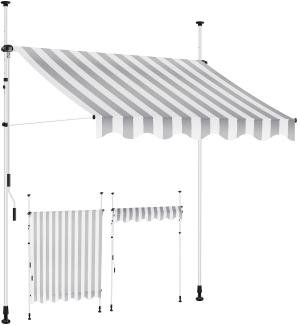 KESSER® Klemmmarkise mit Handkurbel Balkon, Balkonmarkise ohne Bohren, UV-beständig höhenverstellbar wasserabweisend, Sonnenschutz, Terrassenüberdachung, einfache Montage 250cm