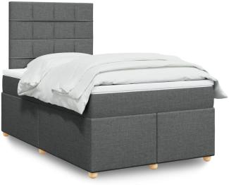 vidaXL Boxspringbett mit Matratze Dunkelgrau 120x190 cm Stoff 3293520