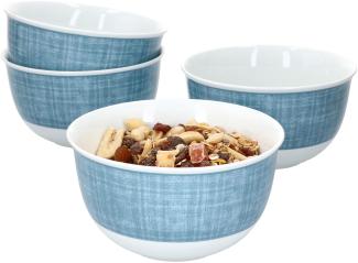 Ritzenhoff Brazil Blau 4er Set Bowl-Schalen 450ml Müsli Salat Dessertschüssel