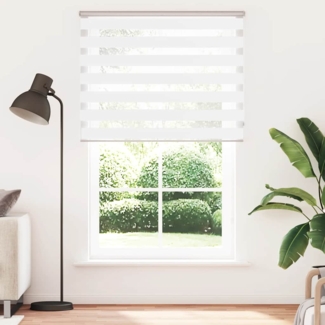 vidaXL Zebrarollo Weiß 140x200 cm Stoffbreite 135,9 cm Polyester 4014789