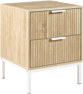 Nachttisch mit 2 Schubladen ROYALLA Hellbraun