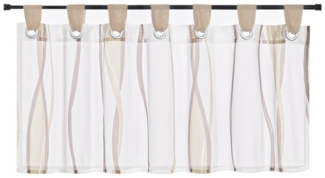 Joyswahl Scheibengardine (1 St), Schlaufen, Bistrogardine, Wellen Muster