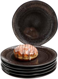 Reactive Glaze Black 6er Set Kuchenteller 6 Personen Schwarze Frühstücksteller