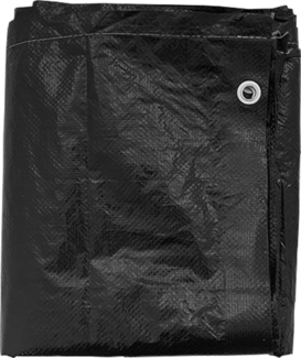 vidaXL Gartenmöbel-Abdeckung L-Form mit 12 Ösen, Polyethylen schwarz, 250 x 250 x 90 cm