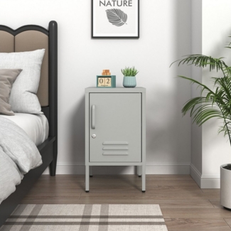 INOSIGN Nachtkommode Nachttisch Nachtkonsole Beistelltisch Metallschrank Siena (in 4 Farben aus Metall Stahlschrank Bestseller), in der Höhe verstellbar, abschließbar