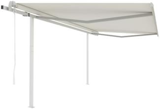 vidaXL Markise Automatisch Einziehbar mit Pfosten 4x3 m Creme 3069947