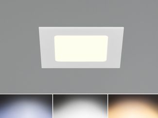 LED Einbaustrahler KIBO 230V mit 3 Lichtfarben inklusive Tageslichtweiß, B: 12cm