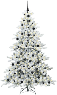 vidaXL Künstlicher klappbarer Weihnachtsbaum Weiß 210 cm PVC und Stahl 3397732