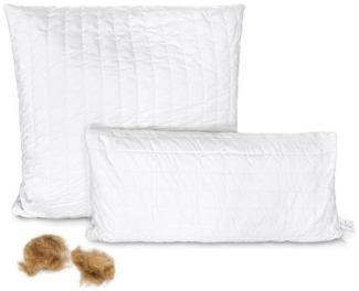 Feluna Kopfkissen Kamelhaar Kopfkissen–Ergonomisch & Atmungsaktiv für erholsamen Schlaf, Füllung: 100 % Kamelhaarflaum, ergonomisches Schlafkissen