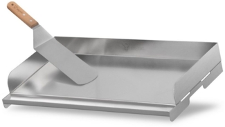 BBQ-Toro Grillpfanne Edelstahl Grillplatte, 49,5 x 28 cm BBQ Plancha, Grillblech, Edelstahl (2-tlg)