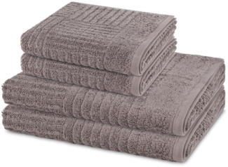 Ross Carre 4 tlg. Frottier-Set - 2 X Handtuch (50 X 100cm), 2 X Duschtuch (70 X 140cm) - 520 - Flanell