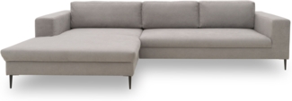 DOMO Collection Modica, Ecksofa, Microfaser silber, 173 x 329 cm