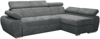 'Boston Mini Premium' Ecksofa, Cord, Dunkelgrau, 98 x 255 x 170 cm, Rechts