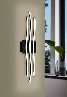 Eglo 99321 LED Deckenleuchte RONCADE 1 Stahl, Alu schwarz 21W L:65 B:13 H:4,5cm 3000K