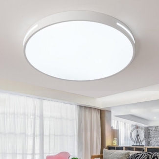 Natsen Deckenleuchte Runde LED Flache Deckenlampe, Dimmfunktion, 96W, Weiß, LED fest integriert, dimmbar mit Fernbedienung 3000-6000K, moderne Lampe für küche Dieler Schlafzimmer Wohnzimmer 50 * 50 * 5cm