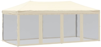 vidaXL Partyzelt Faltbar mit Seitenwänden Creme 3x6 m 93550