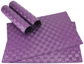 matches21 HOME & HOBBY Platzset Tischset MODERN violett lila 4er Tischunterlage als Tischdeko, (4-St), modernes Esstisch Platzdeckchen als abwaschbarer Tischuntersetzer