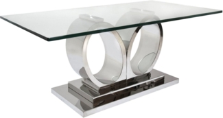 Leonique Esstisch Aspen, Esstisch, Glasplatte, Chrom, 200x100x76 cm, modern, pflegeleicht