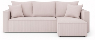 NEXT COLLECTION Ecksofa VELO, Schlaffunktion, weicher und angenehmer Stoff zum Anfassen, Bettzeugkasten, lose Rückenkissen