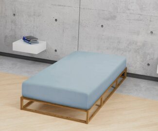 biberna Frottee-Stretch-Spannbetttuch 0012344, taubenblau, 1x 180x200 cm - 200x200 cm