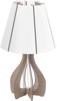 Eglo 94954 Tischleuchte Cossano in braun und weiß 1X40W H:45 Ø 25,5cm mit Schalter